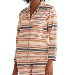 Pendleton Lounge‎ Flannel Sleep Shirt Stripe Pajama PJ Top XL Heritagecore